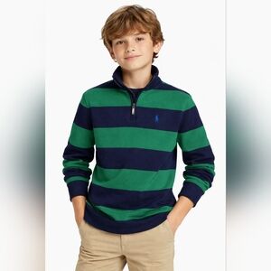 #516 RL Polo Navy& Green Pullover Sweater sz M(10-12)